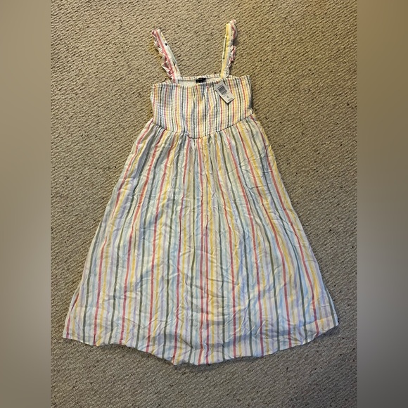 Torrid Midi Challis Smocked Tiered Dress in Multi Stripe Women’s size 10 M/L - Picture 4 of 7